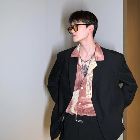 Camisa de Manga Larga con Diseño Abstracto - Estilo Coreano Moderno para Hombre - Image 13