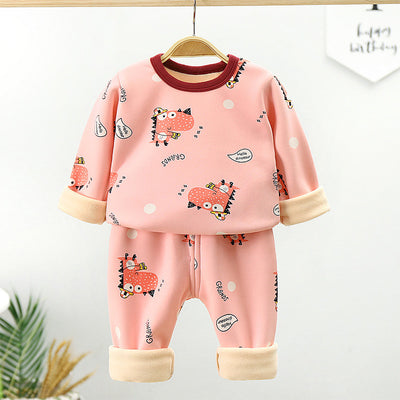 Conjunto de Ropa Térmica Infantil Algodón con Forro Polar Engrosado - Image 11