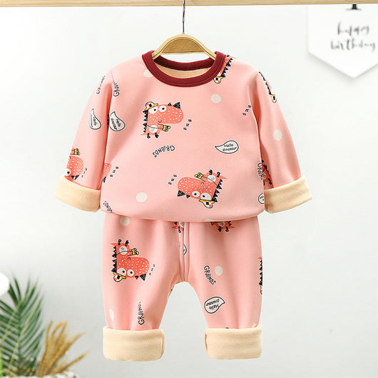 Conjunto de Ropa Térmica Infantil Algodón con Forro Polar Engrosado - Image 11