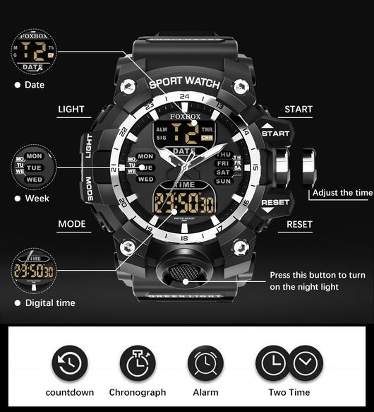 Reloj Deportivo Inteligente Luminoso Resistente al Agua con Doble Pantalla - Image 14