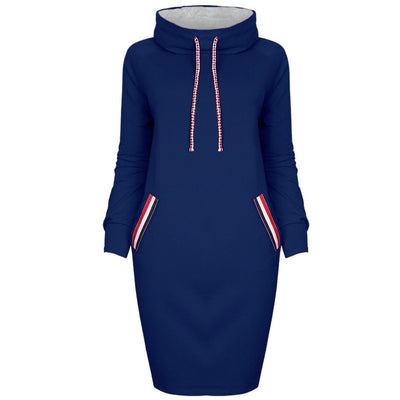 Vestido Largo de Invierno Cuello Alto - Elegancia Casual para Todas las Tallas - Image 4