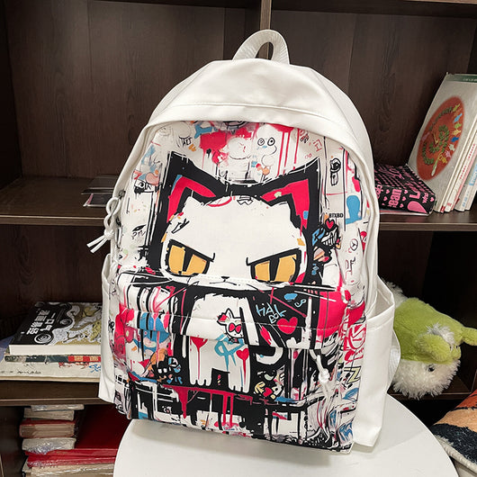 Mochila para Chicas Estilo Harajuku con Graffiti Personalizado, Simple y Versátil - Image 6