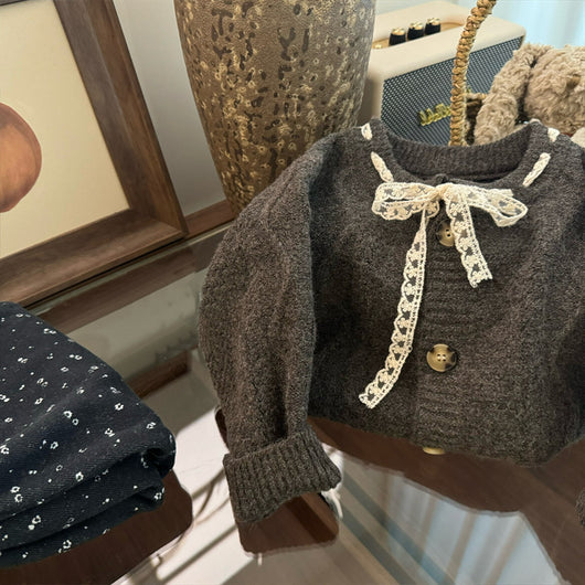 Suéter Tejido Estilo Coreano con Volantes y Temática Forestal para Niña - Otoño Invierno - Image 3