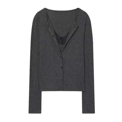 Blusa Base Layer Efecto Dos Piezas con Encaje - Image 3