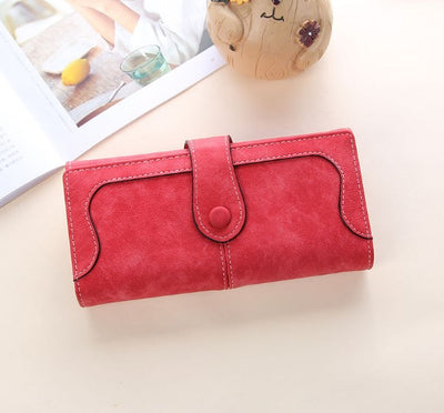 Billetera Larga para Mujer con Costura Retro y Acabado Desgastado - Image 4