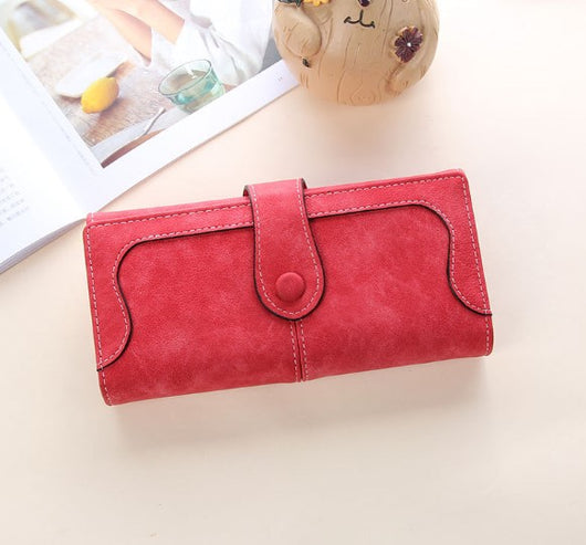 Billetera Larga para Mujer con Costura Retro y Acabado Desgastado - Image 4