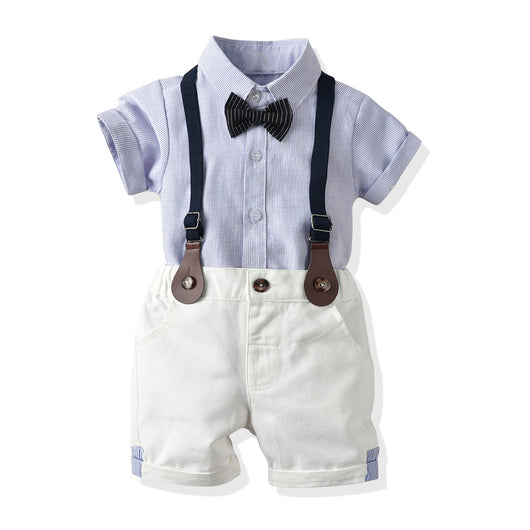 Conjunto de Dos Piezas: Camisa Rayada y Babero para Niño - Image 13
