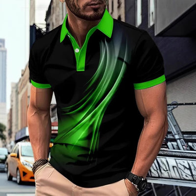 Camisa Casual Estampada con Cuello Solapa para Hombre - Image 4