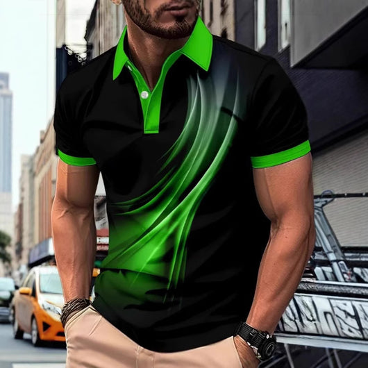 Camisa Casual Estampada con Cuello Solapa para Hombre - Image 4