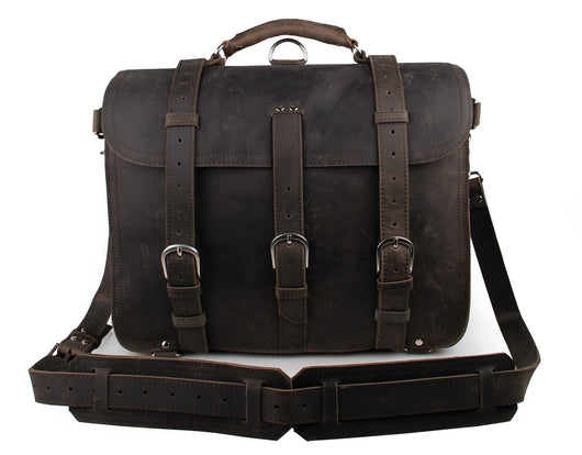 Bolsa Mensajero de Cuero Crazy Horse para Hombre - Estilo Premium - Image 9