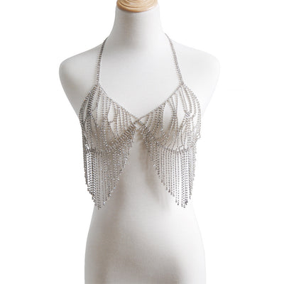 Bikini con Cadena de Cristales y Flecos - Image 4