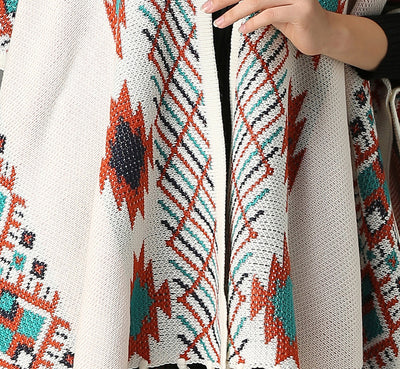 Rebozo Bohemio Jacquard con Flecos - Image 5