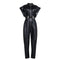 Jumpsuit de PU con Cintura Ajustada