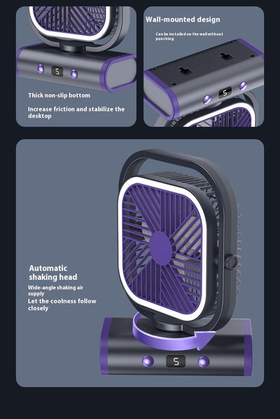 Ventilador de Escritorio Oscilante Recargable de Larga Duración - Image 30