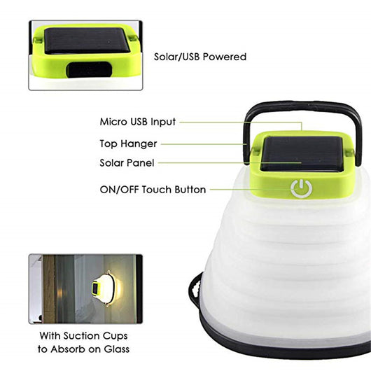 Linterna Solar Camping Plegable IP68 - Luz LED Recargable USB para Tienda de Campaña - Image 8