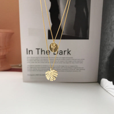Collar Doble Monstera en Oro Fluido - Image 10