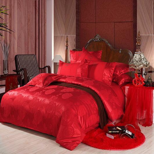 Juego de Cama Satinado Jacquard de Cuatro Piezas - Image 2