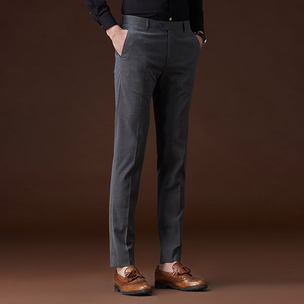 Pantalones de Vestir Casual sin Planchado - Textura Moderna Larga