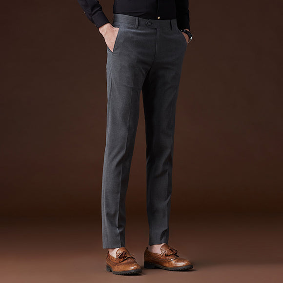 Pantalones de Vestir Casual sin Planchado - Textura Moderna Larga