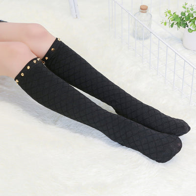 Calcetines de Algodón Peinado con Malla de Diamante para Niñas - Image 3