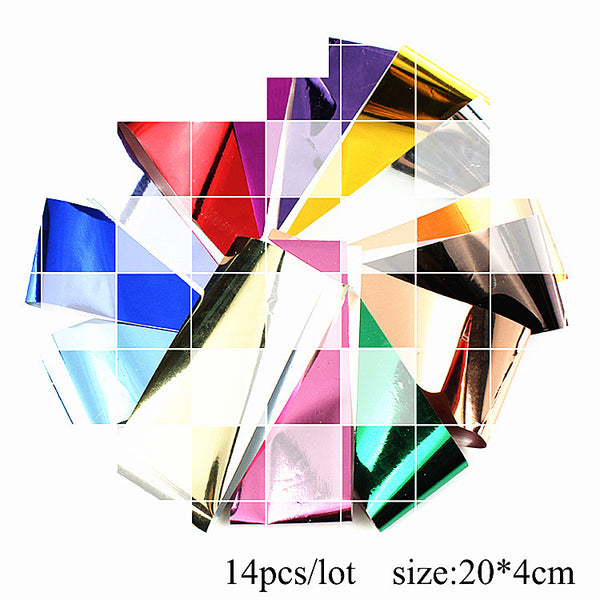 Adhesivos de Uñas Láser Holográfico Rosa Metal Espacial