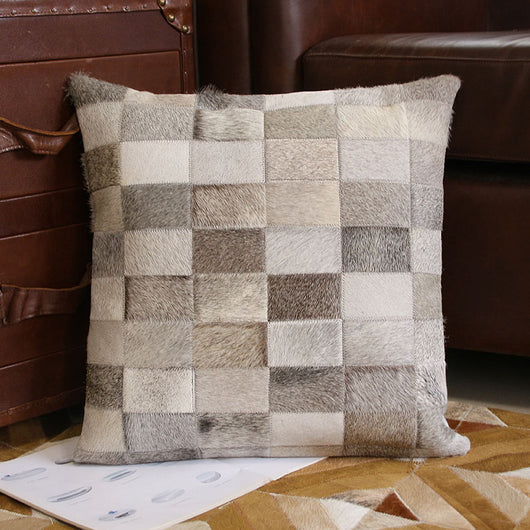 Almohada Decorativa de Piel Sintética con Tejido Entrelazado - Image 3
