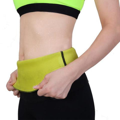 Black and neon yellow waist trainer with visible stitching, designed for core compression and workout support. - Image 2