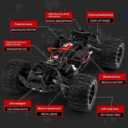 Auto Control Remoto 4x4 Todoterreno de Alta Velocidad con Ruedas Grandes - Image 3