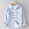 Men's Striped Long Sleeve Shirt - Thermal Lining Spring Autumn