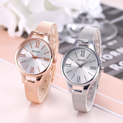Reloj Pulsera Mujer Malla Acero Inoxidable Dorado Rosa con Cierre Magnético