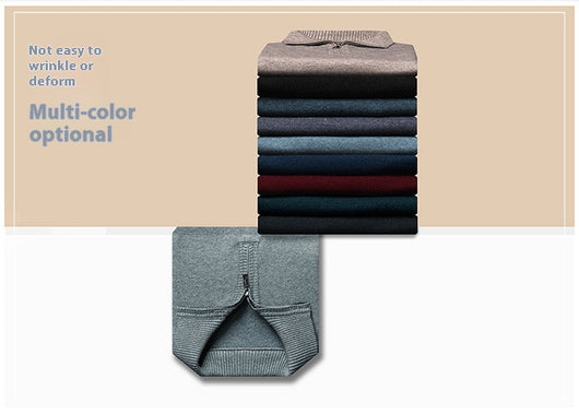 Suéter de Lana 100% Premium con Cuello Solapa - Manga Larga Tejida para Hombre - Image 35