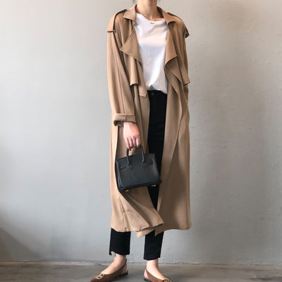 Abrigo Trinchera Largo para Mujer Estilo Británico Retro - Image 19