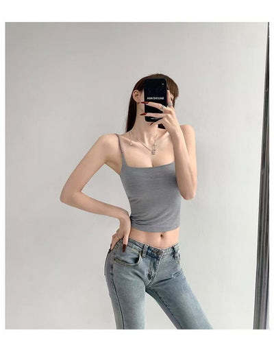 Camiseta de Algodón para Mujer con Sostén Acolchado Integrado - Image 12