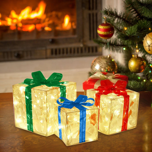 Caja de Regalo Navideña Luminosa con Moño - Decoración LED para Interiores y Exteriores - Image 16
