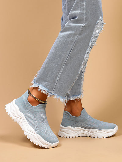 Zapatos Deportivos Deslizables con Calcetín Tejido Transpirable para Mujer - Image 11