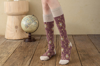 Calcetines de Algodón Puro para Mujer con Diseño Floral - Image 12