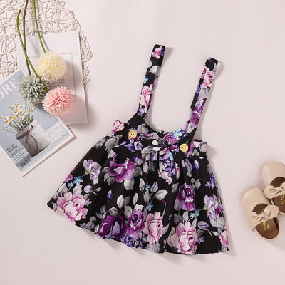 Conjunto de Falda para Niña con Camiseta Rayas y Tirantes Estampados - Image 4