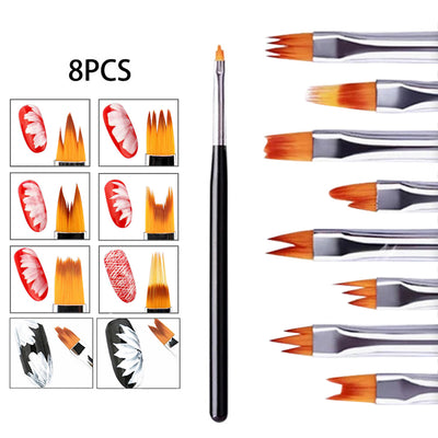 Set de 8 Cepillos para Uñas Profesional