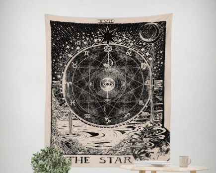 Tapiz de Astrología Sol Luna Estrellas para Decoración del Hogar