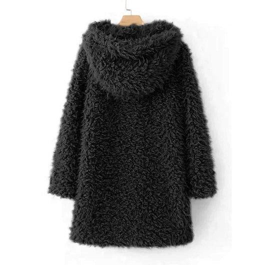 Sudadera con Capucha de Lana de Cordero y Bolsillos Dobles - Image 3