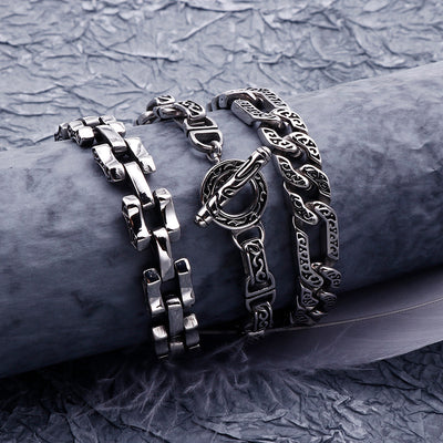 Pulsera de Acero Titanio Estilo Punk Retro para Hombre - Image 4