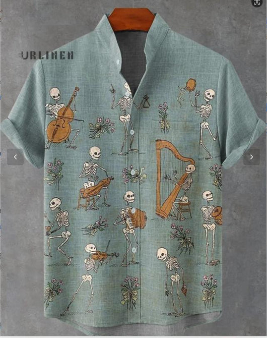 Camisa Cardigan Suelta con Estampado Abstracto 3D y Cuello de Pie - Image 30
