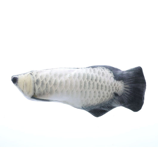 Three plush simulation fish cat toys with realistic blue and black scale patterns and black fins. - Image 6