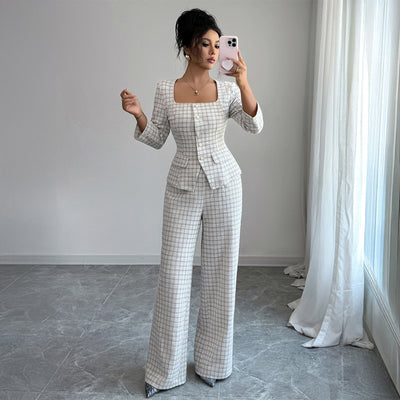 Conjunto Elegante de Camisa Manga Larga y Pantalón para Mujer - Image 4