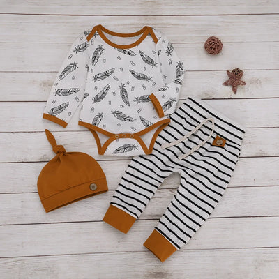 Ropa Infantil con Estampado de Rayas y Plumas - Image 7