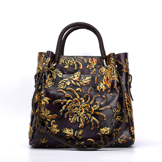 Bolsa Mensajera de Cuero Genuino con Relieve 3D para Mujer - Image 14
