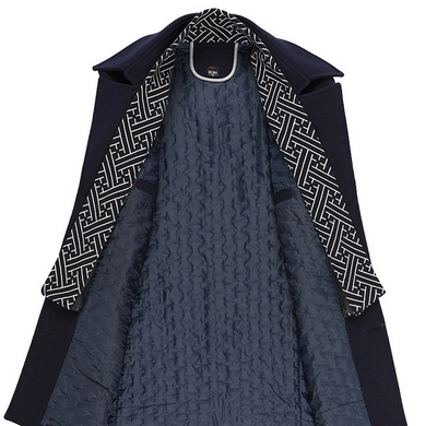Abrigo Elegante de Lana para Hombre con Cuello Bufanda - Image 8