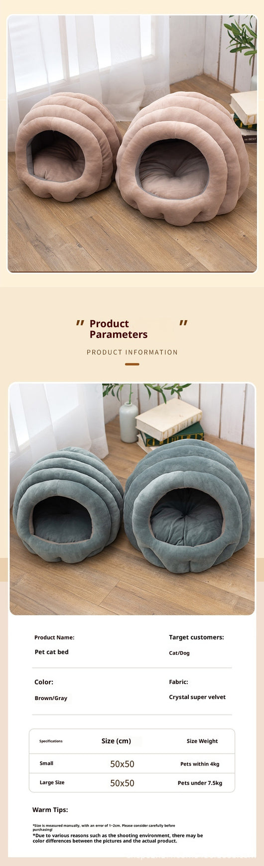 Cama Nido para Gatos Cerrada de Cuatro Estaciones - Image 8