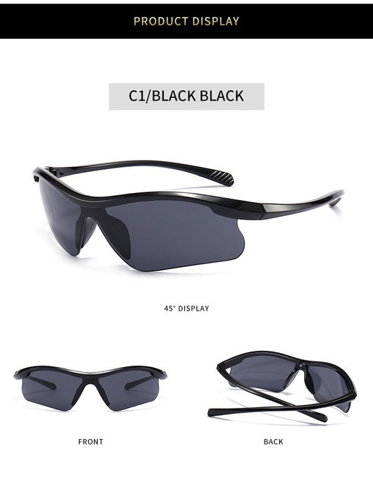Blue frame sunglasses with blue mirrored lenses, ideal for outdoor sports and fashion wear. - Image 12