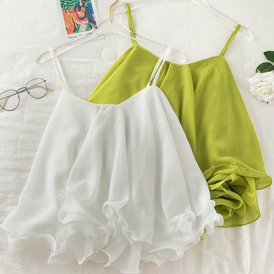 Blusa Suelta de Gasa con Volantes para Mujer - Image 3
